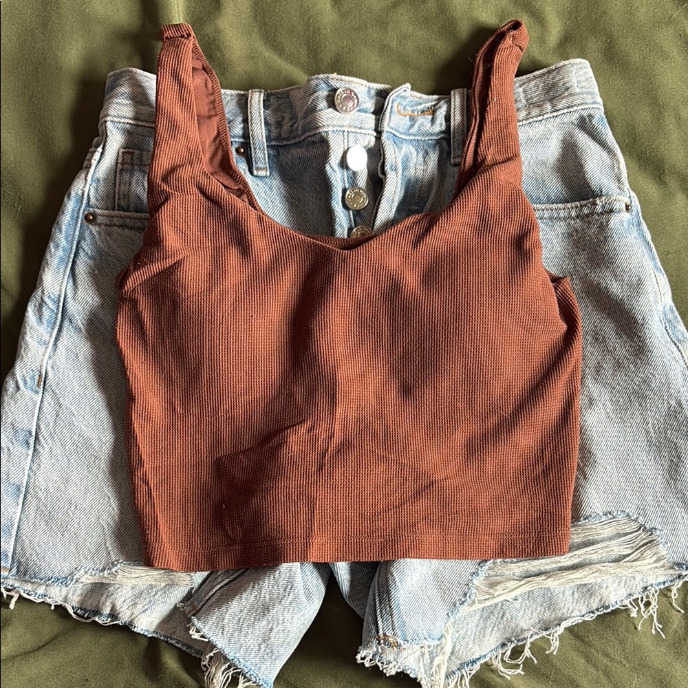 Aerie Women's Brown Ribbed Tank